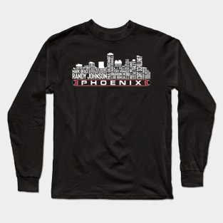 Arizona Baseball Team All Time Legends, Phoenix City Skyline Long Sleeve T-Shirt